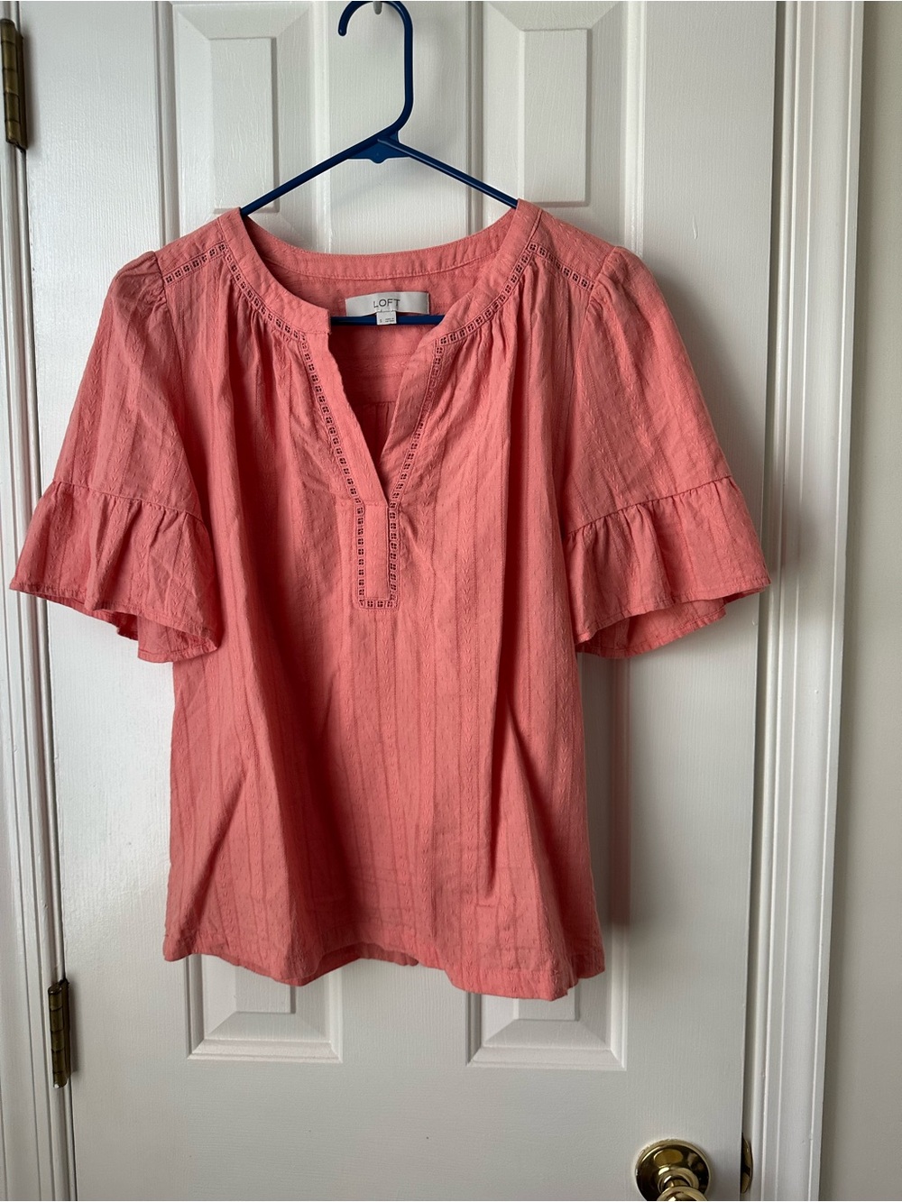 Loft Pleated Flounce Cuff Top Size S